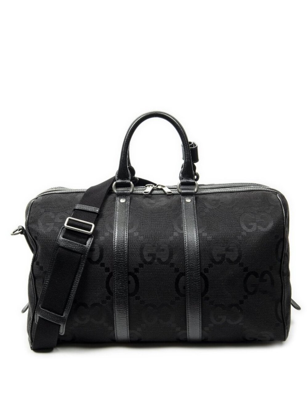 Gucci Convertible Duffle Black Jumbo GG Canvas
